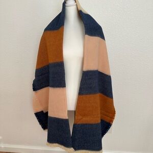 NWT Madewell multi stripe scarf in Blue Night multi